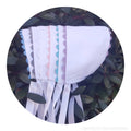 White Cotton pique baby bonnet with Zig Zagged Trim 