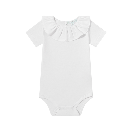 bebé Girls White Ruffled Collar