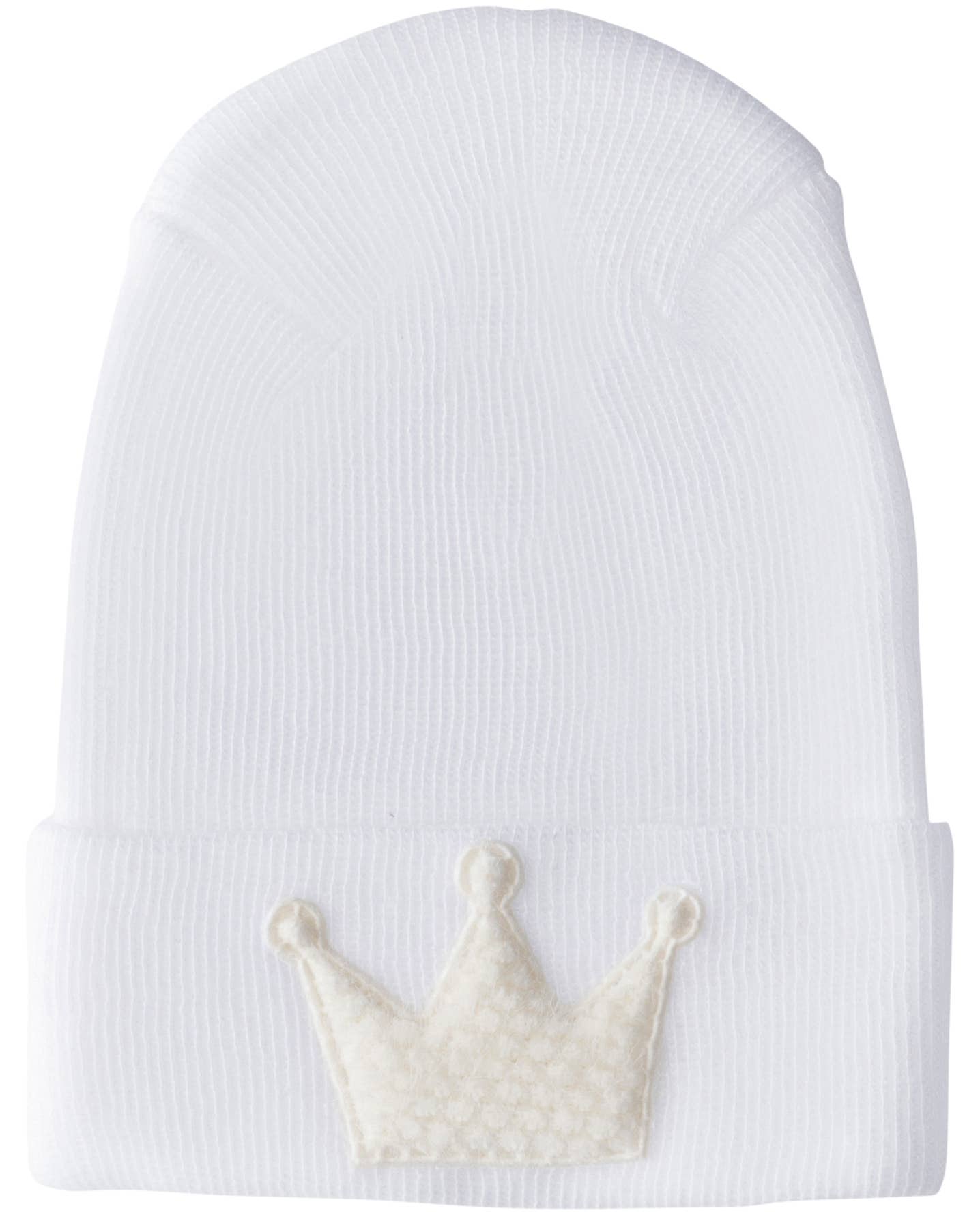 White  Hospital Hat With Ivory Fuzzy Crown 