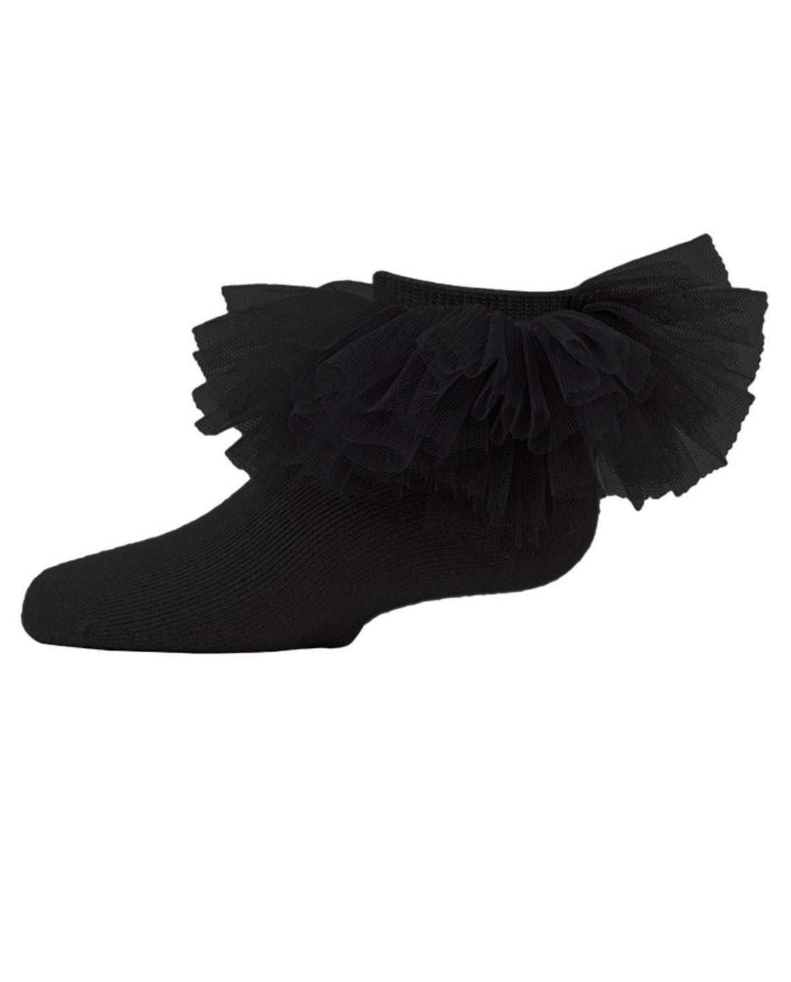BLACK  JUMBO FRILLY TUTU ANKLET SOCKS