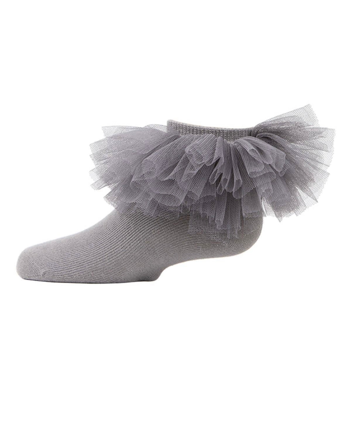 GRAY JUMBO FRILLY TUTU ANKLET SOCKS