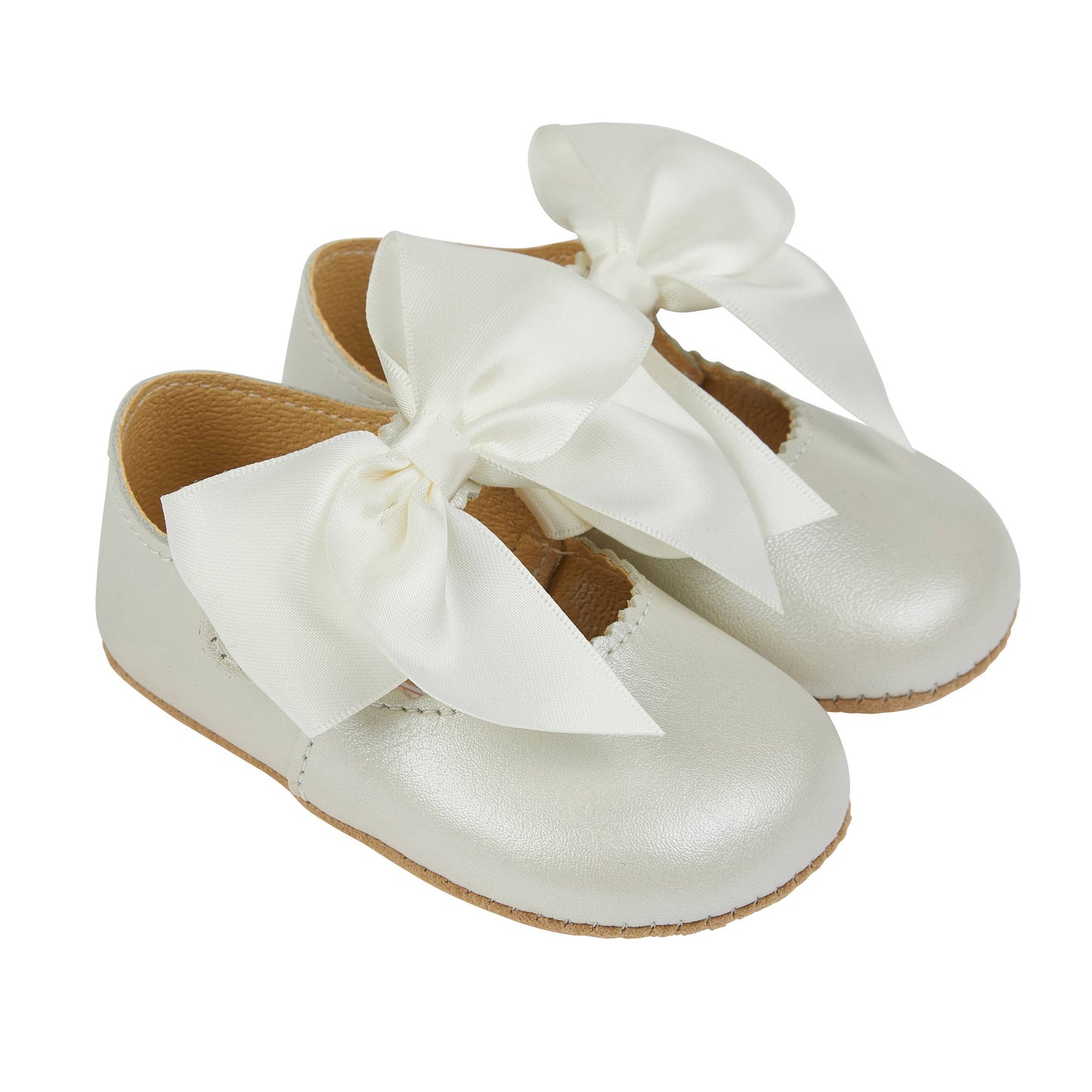 Bella Early Days leather pre-walker with bowS-Ivory