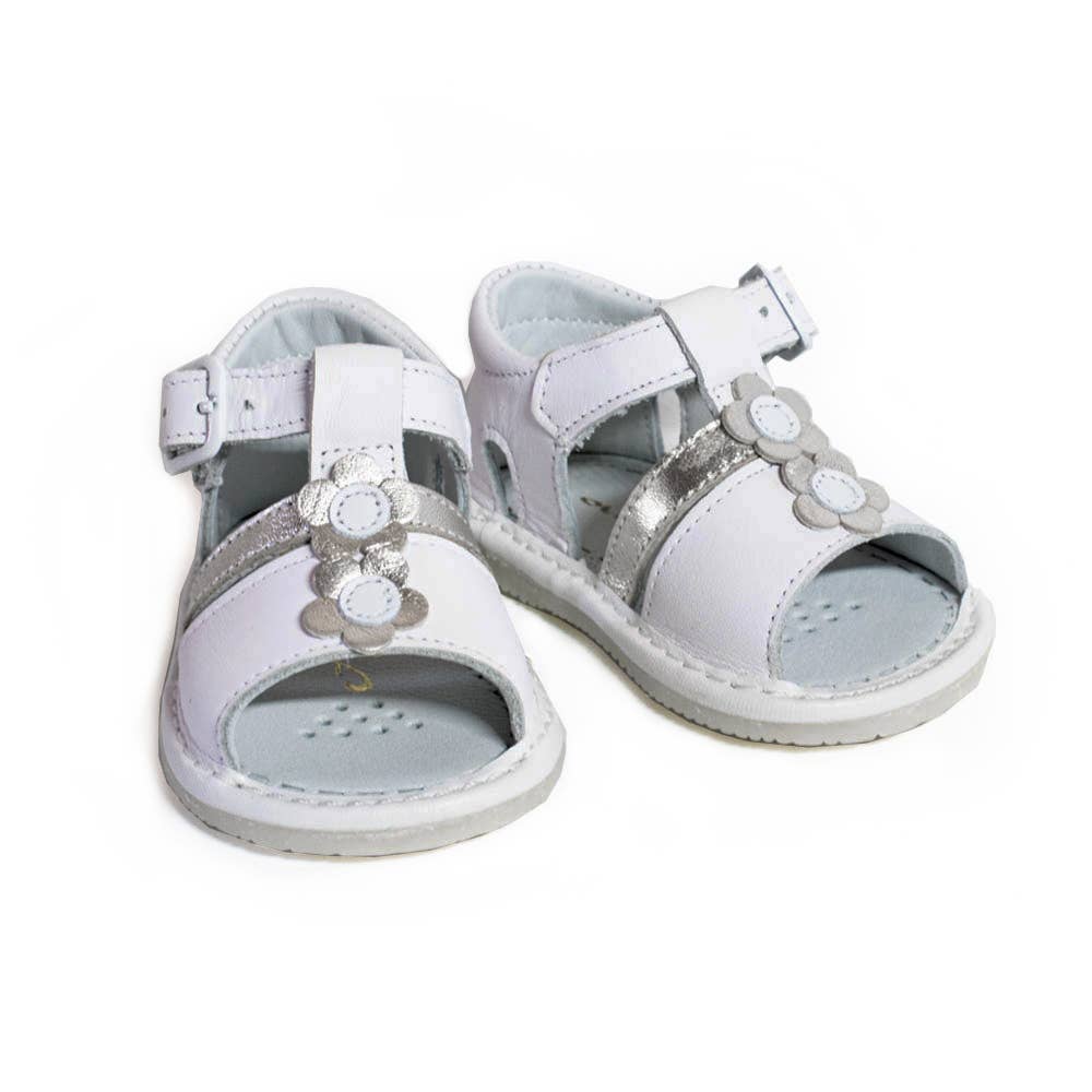 Bebé T-Bar White Sandal