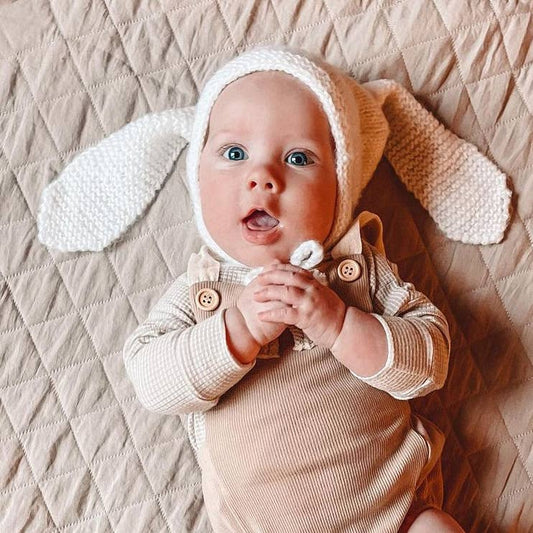 Ivory Angora Bunny Bonnet Perfect For Your Baby Boy or Girl