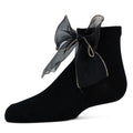 Black socks sheer bow