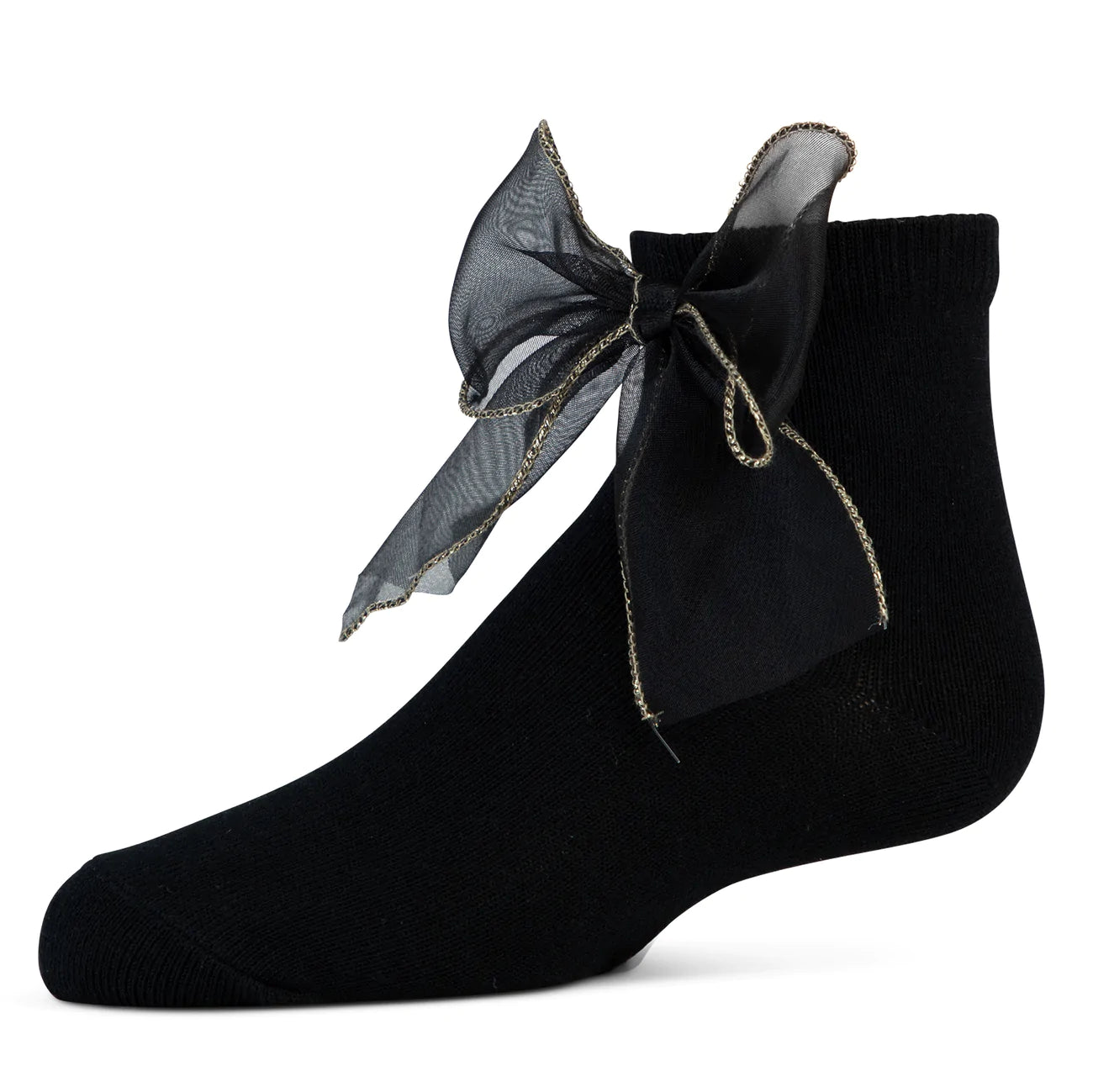 Black socks sheer bow