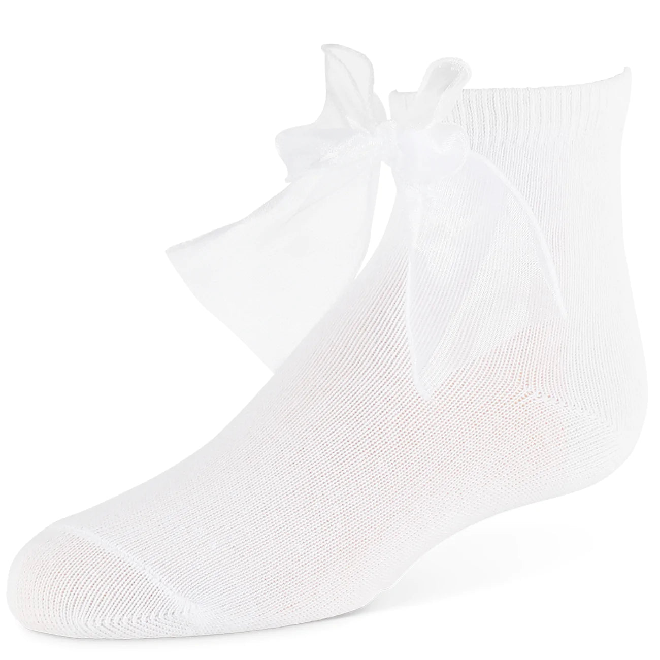 White socks with sheer bow