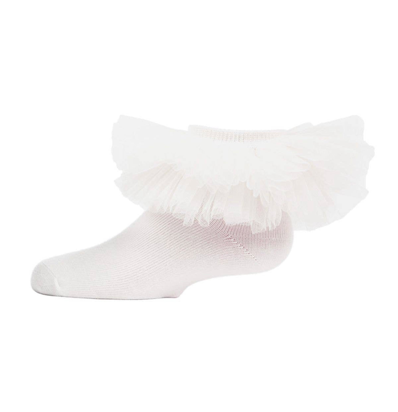 WHITE JUMBO FRILLY TUTU ANKLET SOCKS