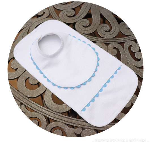 Burp cloth and infant bib set