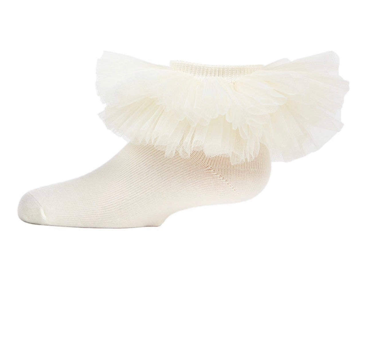 IVORY JUMBO FRILLY TUTU ANKLET SOCKS